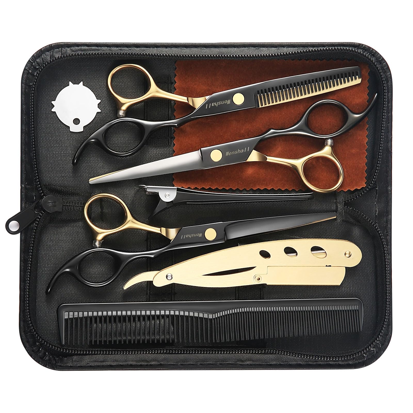 「値下げ」Legend scissorsセット Amazon.com : Wenshall Professional Black Gold Hair Scissors 6.89